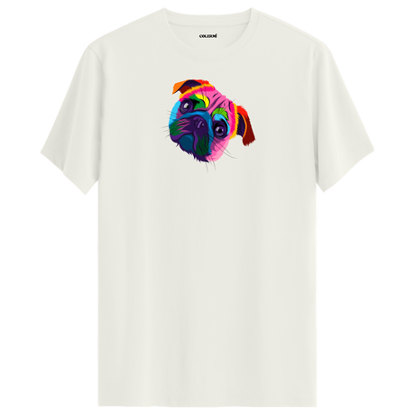 Colorful Pug Tee – Cute Dog Illustration Shirt