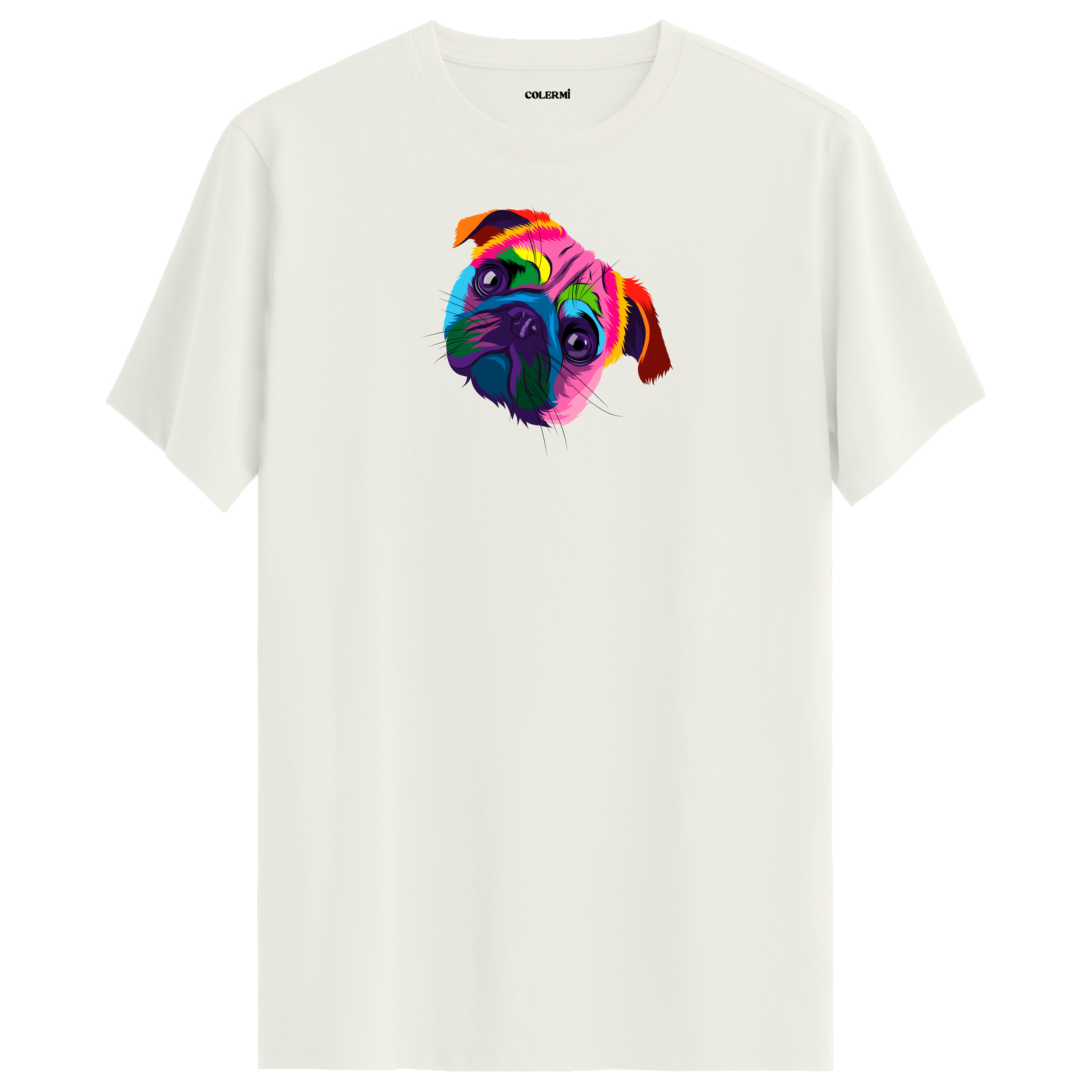 Colorful Pug Tee – Cute Dog Illustration Shirt