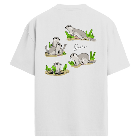 Gopher Sırt Baskılı Oversize T-shirt