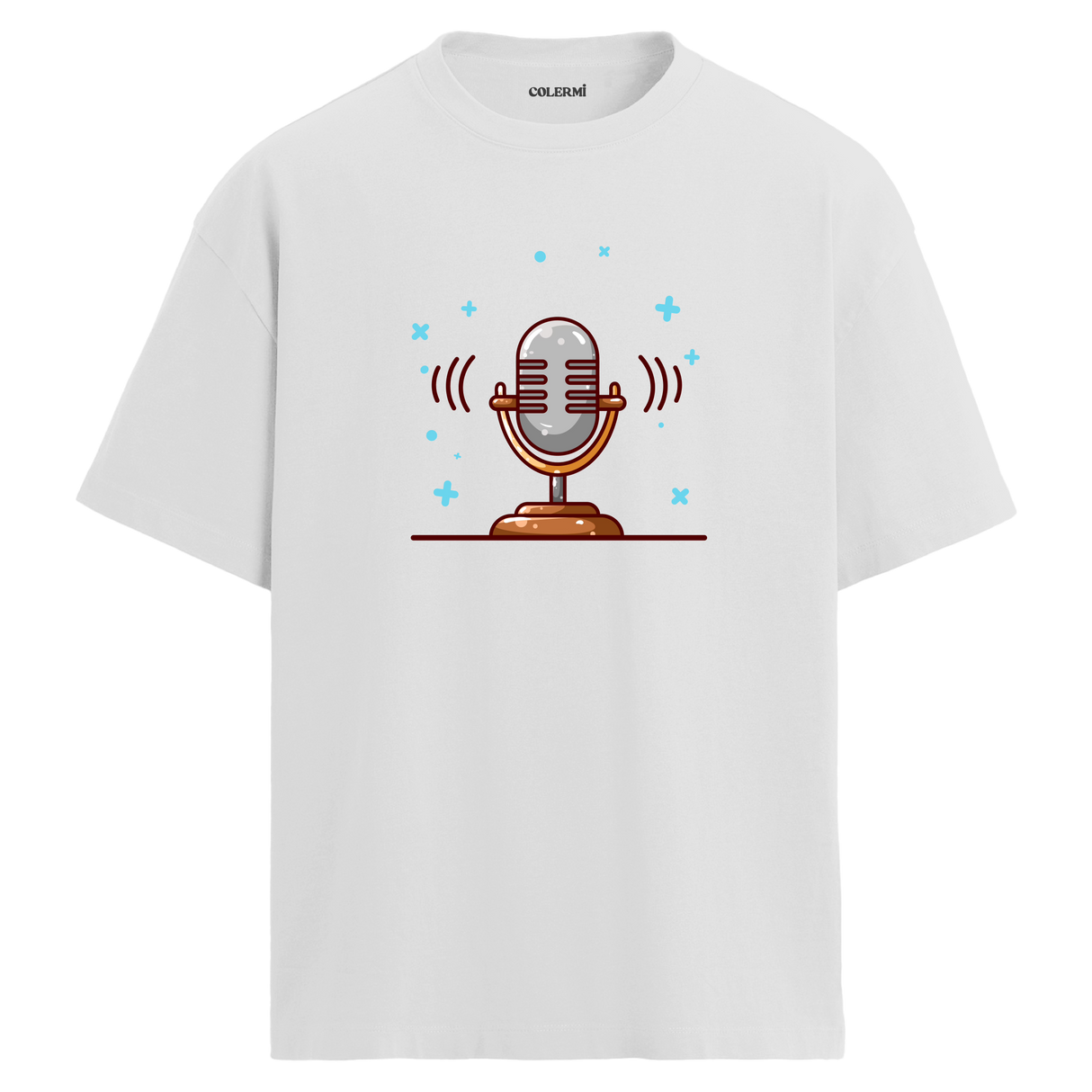 Retro Mic Sound T-Shirt – %100 Pamuk