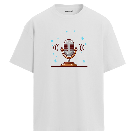 Retro Mic Sound T-Shirt – %100 Pamuk