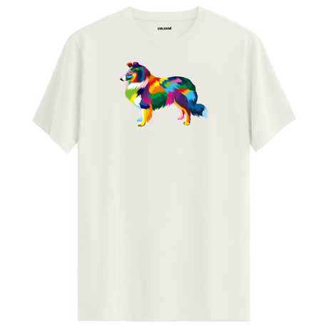 Elegant Collie Tee – Colorful Dog Art Shirt