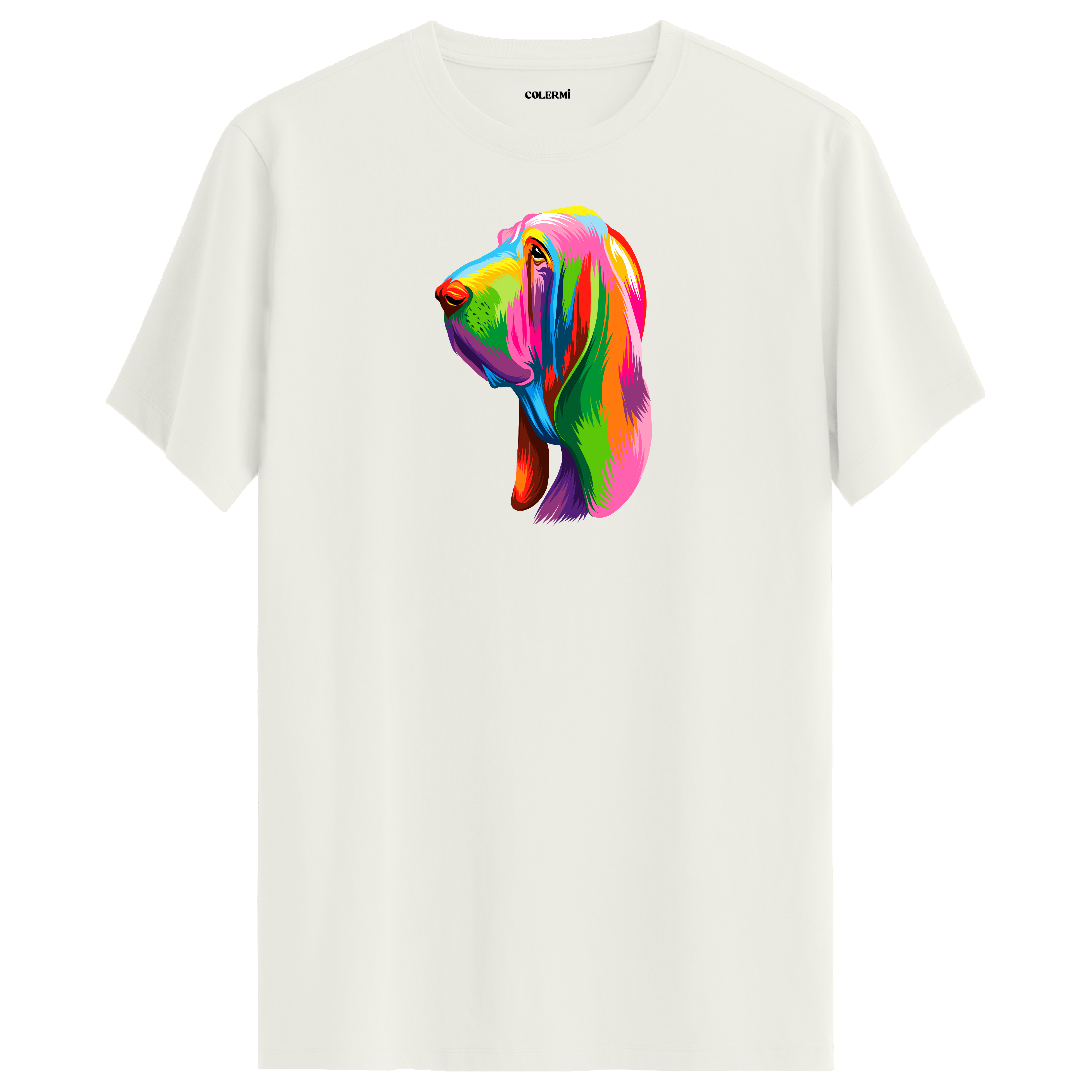Colorful Dog Art Tee – Artistic Unisex Cotton Tee Gift for Dog Lovers