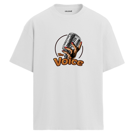 The Voice Mikrofon Tasarımlı T-Shirt – %100 Pamuk