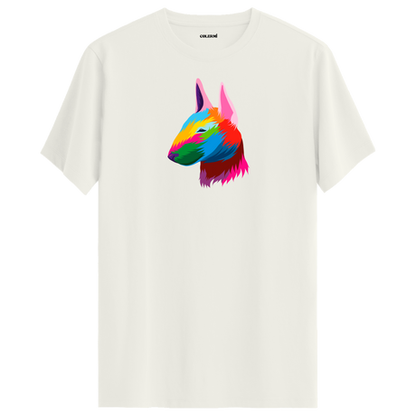 Colorful Bull Terrier Tee – Artistic Dog Print Shirt