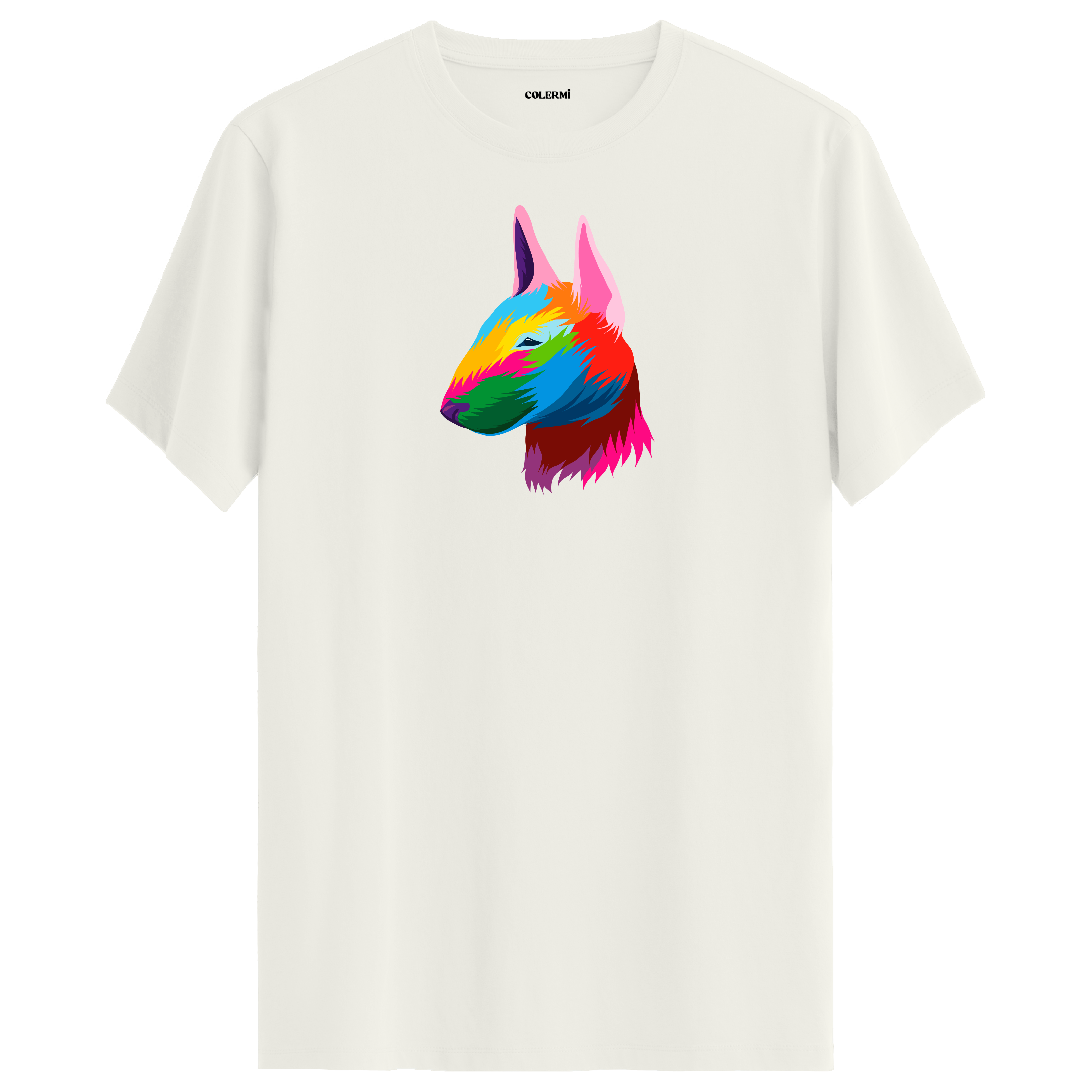 Colorful Bull Terrier Tee – Artistic Dog Print Shirt
