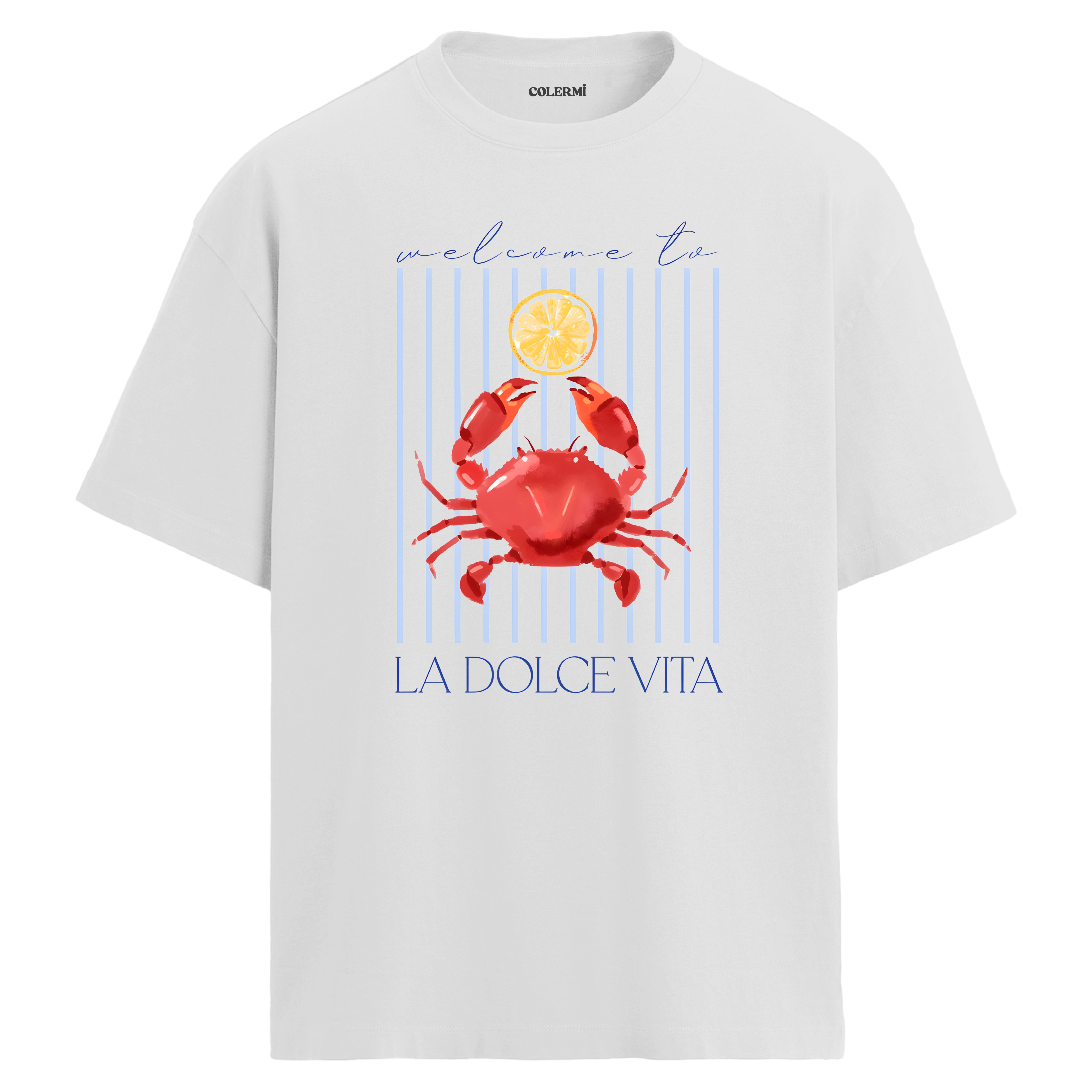 Yengeç Baskılı Oversize Tişört