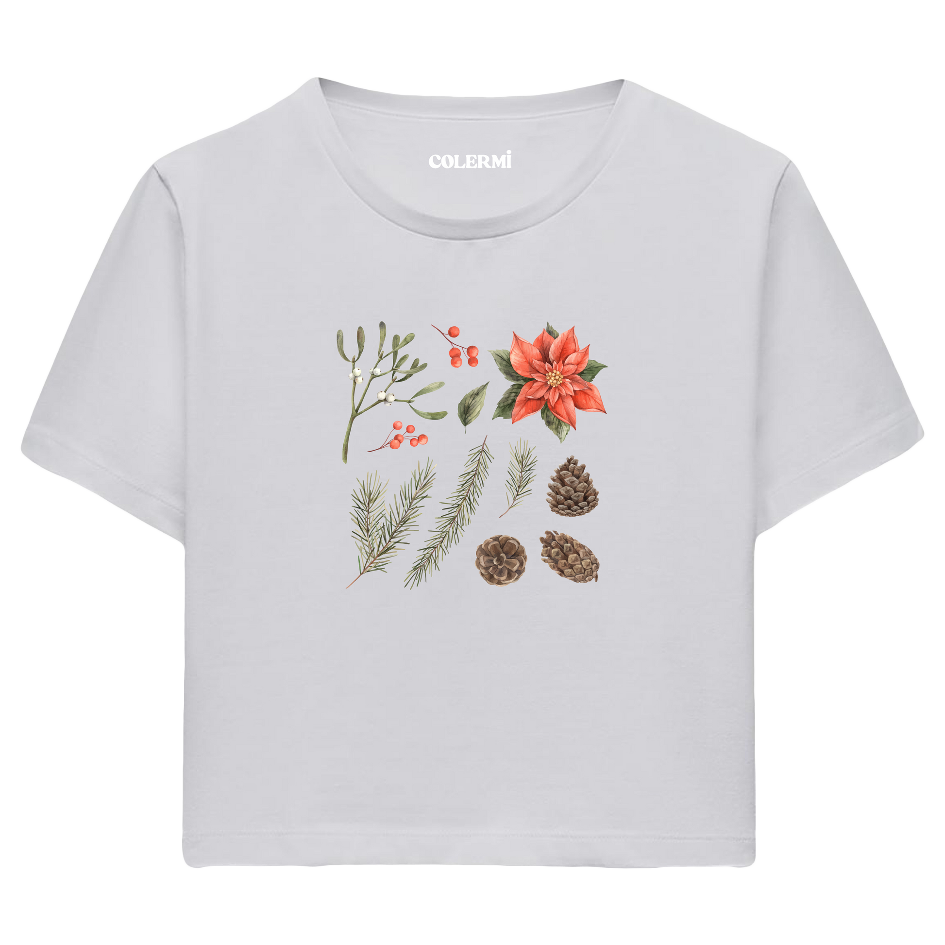 Çiçekli Kadın Crop Tişört görsel 6 | Colermi