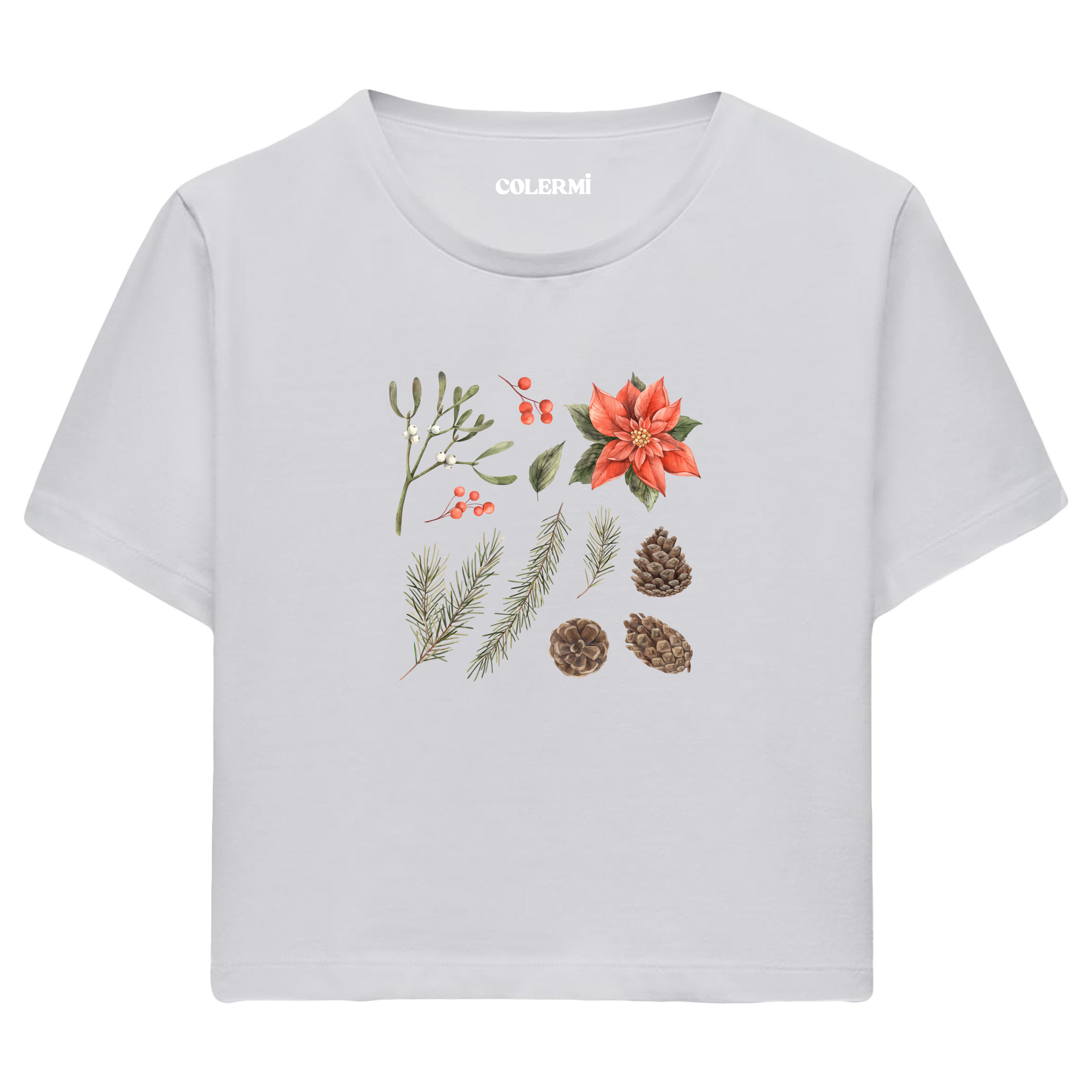 Çiçekli Kadın Crop Tişört görsel 6 | Colermi