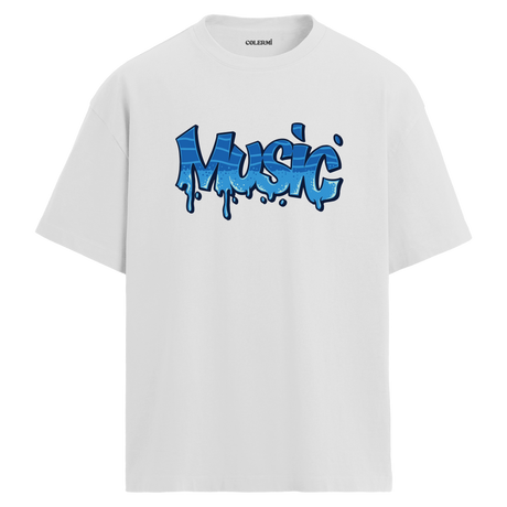 Graffiti Music Oversize Unisex T-Shirt – Müzik Temalı