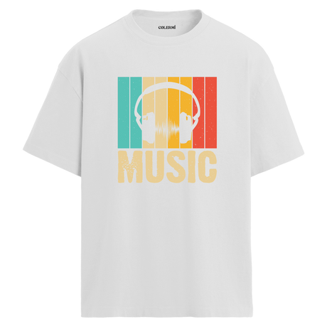 Retro Music Oversize Unisex T-Shirt – Müzik Temalı