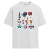 Enstrüman Karakterleri Oversize Unisex T-Shirt