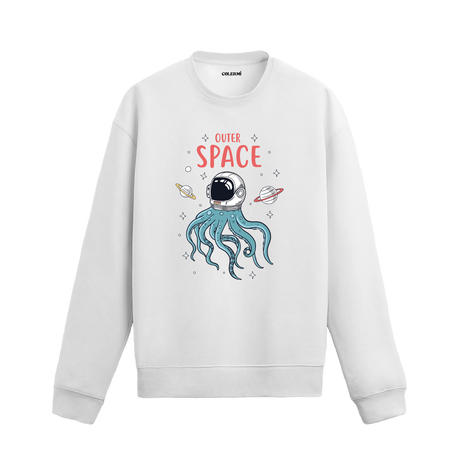 Astronot ve Ahtapot Figürlü Sweatshirt