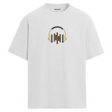 Ses Dalgası Kulaklık Tasarımlı T-Shirt  – %100 Pamuk
