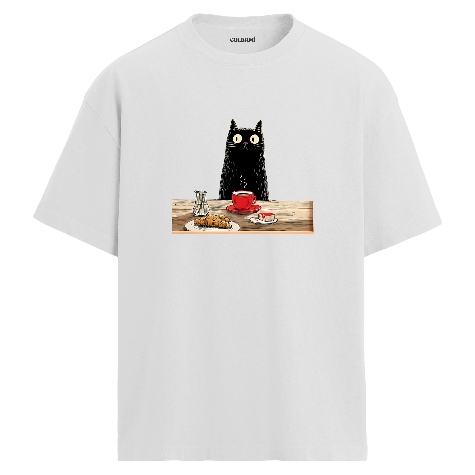Kedi Baskılı Oversize Tişört görsel 3 | Colermi