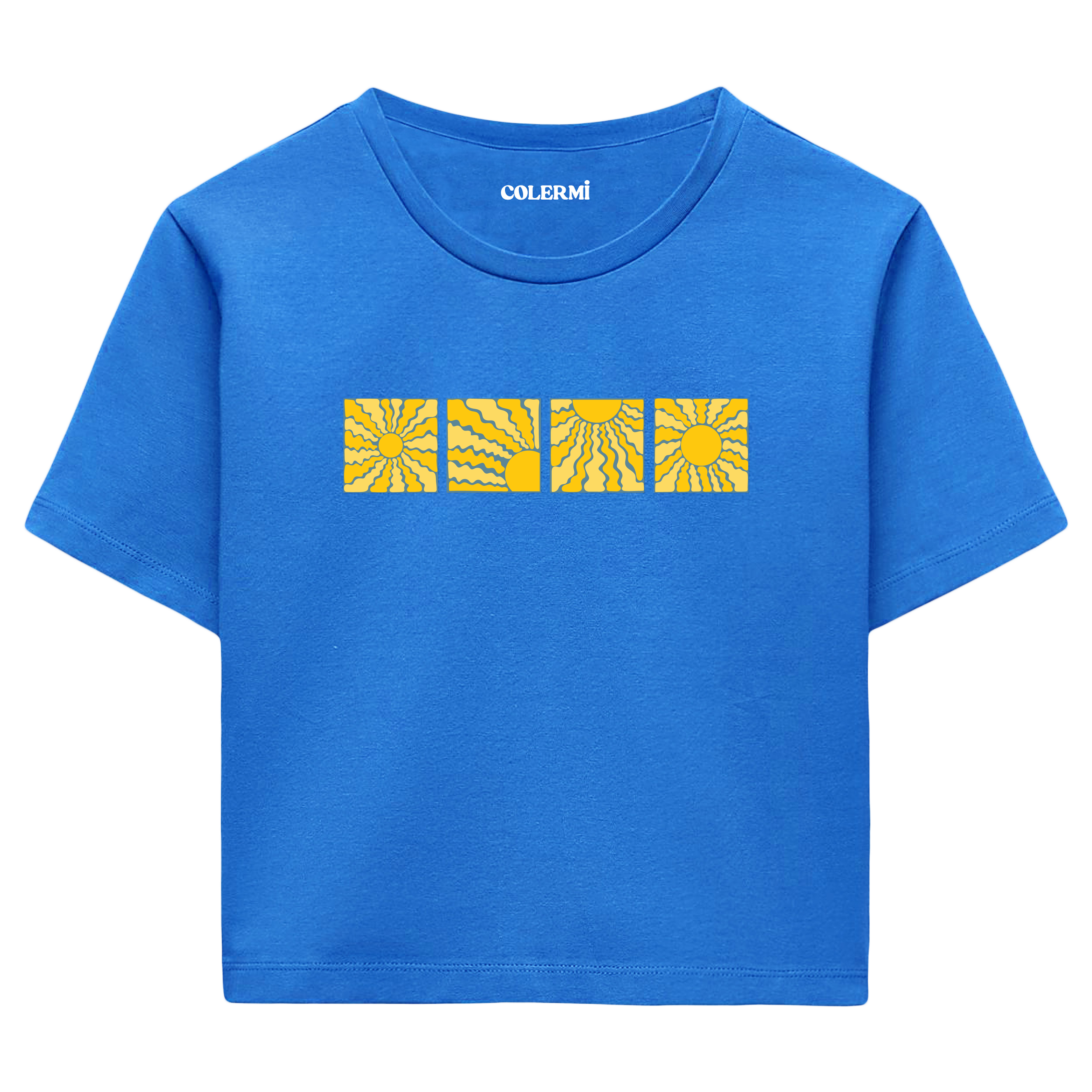 Colermi Güneş Desenli Crop Top Tişört
