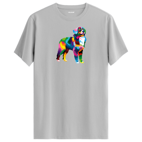 Vibrant Border Collie Tee – Artistic Dog Tee for Pet Lovers