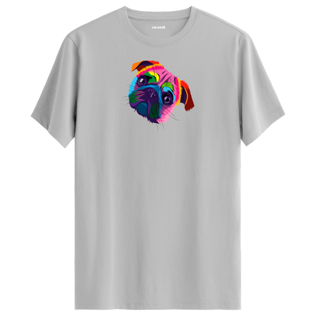 Colorful Pug Tee – Cute Dog Illustration Shirt