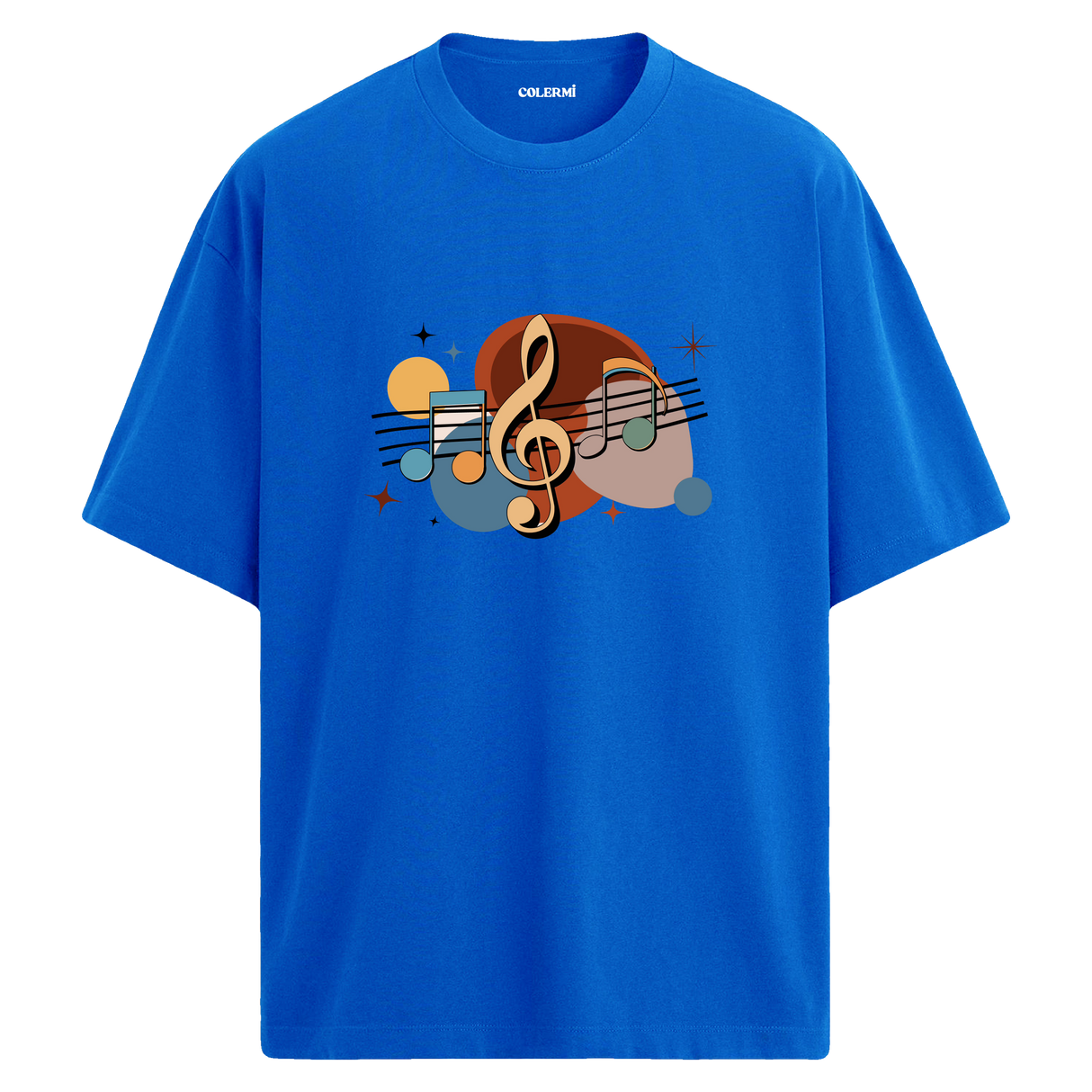 Retro Nota Desenli T-Shirt – %100 Pamuk