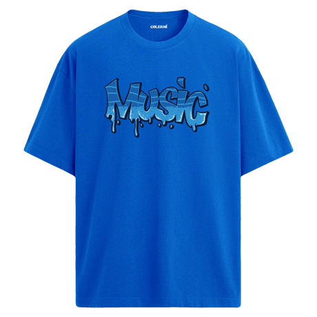 Graffiti Music Oversize Unisex T-Shirt – Müzik Temalı