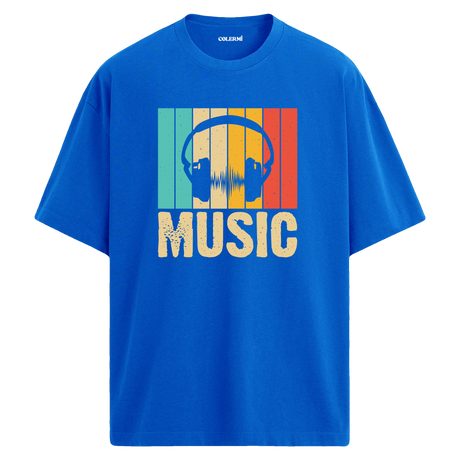 Retro Music Oversize Unisex T-Shirt – Müzik Temalı