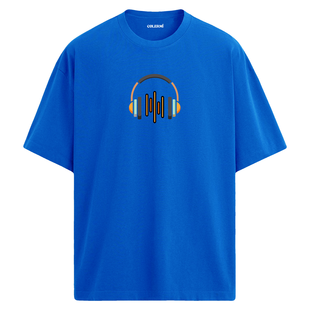 Ses Dalgası Kulaklık Tasarımlı T-Shirt  – %100 Pamuk