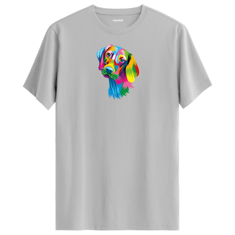 Köpek Baskılı T-Shirt - Renkli Vizsla Tasarımı
