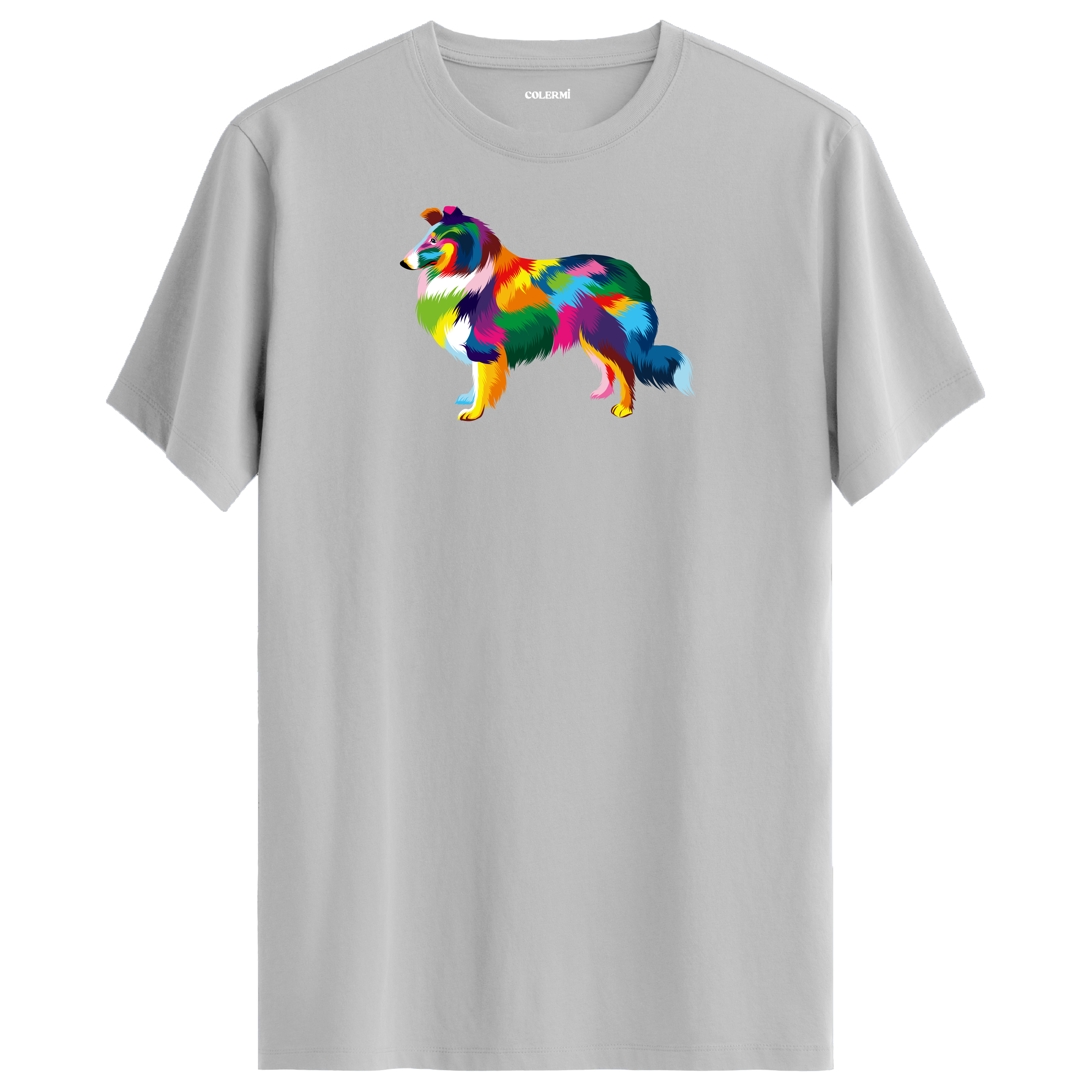 Elegant Collie Tee – Colorful Dog Art Shirt