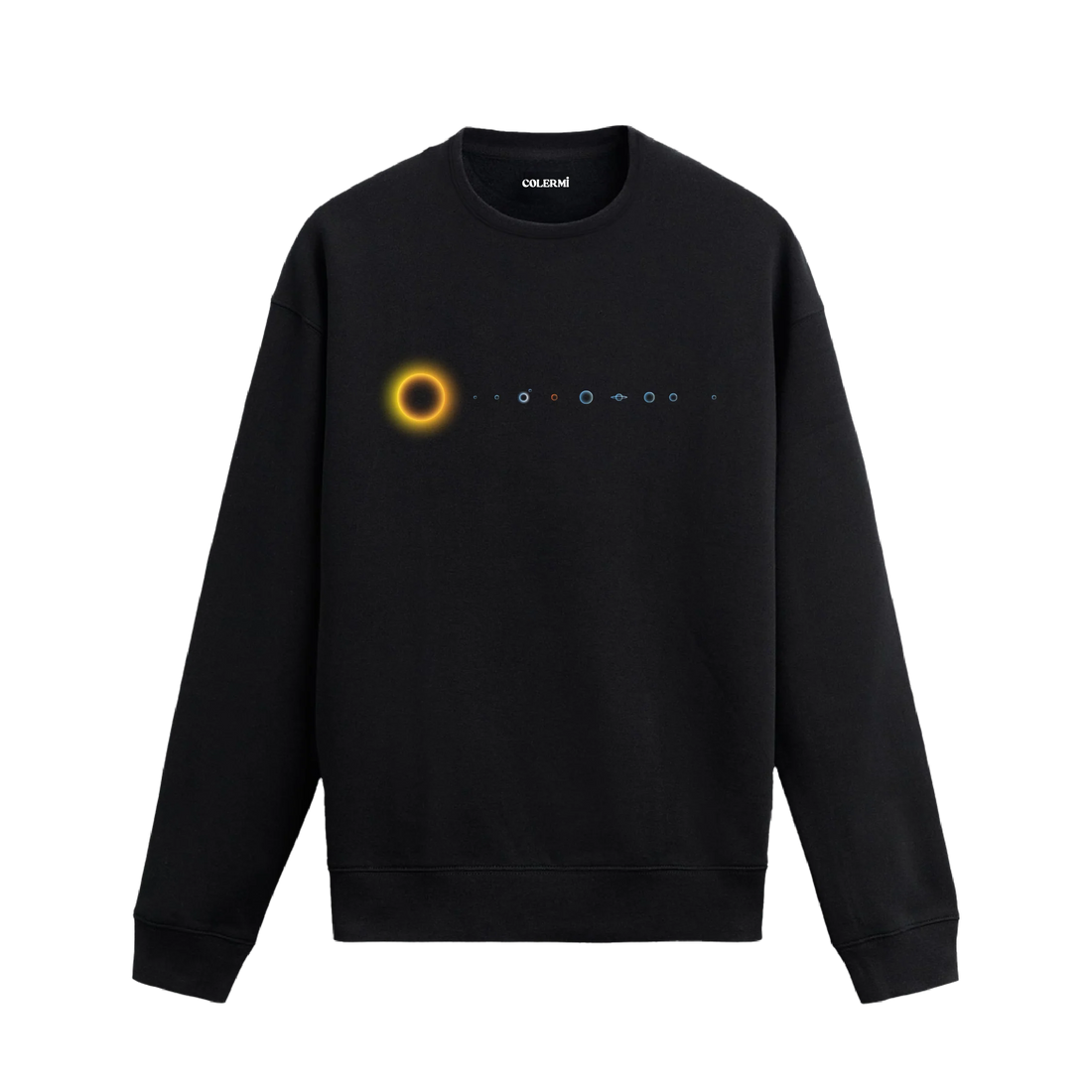 Güneş Sistemi Baskılı Sweatshirt