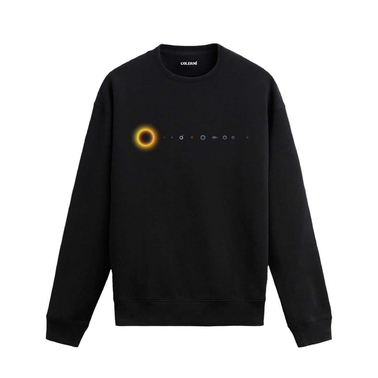 Güneş Sistemi Baskılı Sweatshirt