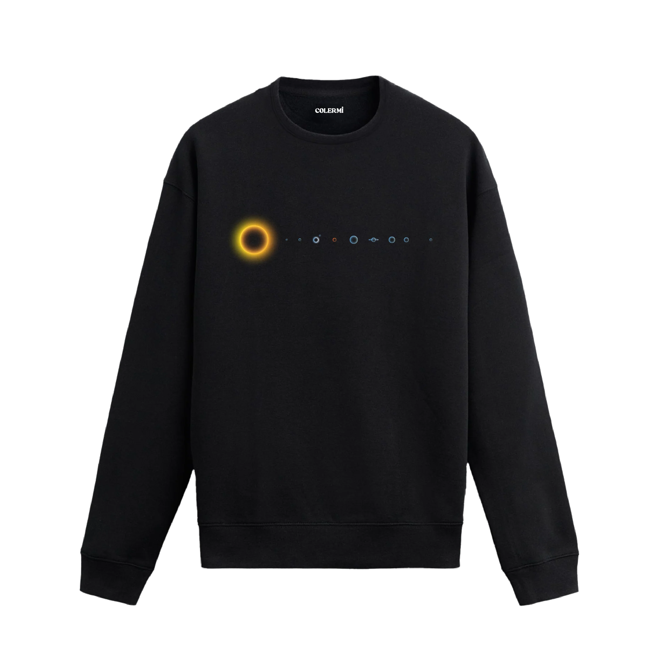Güneş Sistemi Baskılı Sweatshirt