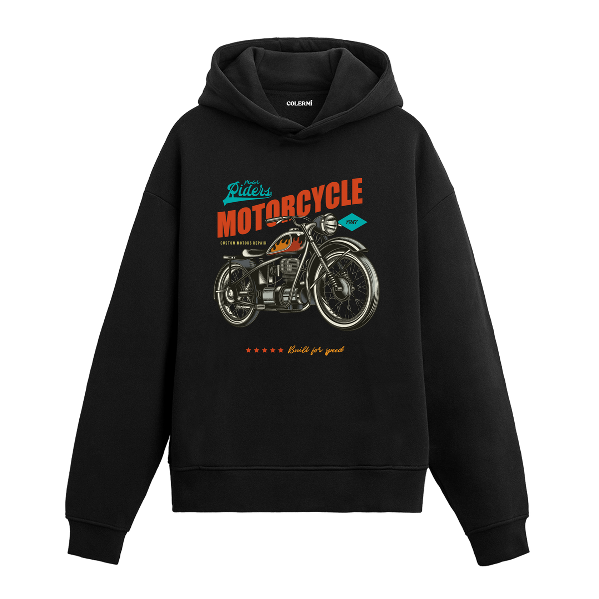 Built for Speed Vintage Motosiklet Tasarım Hoodie