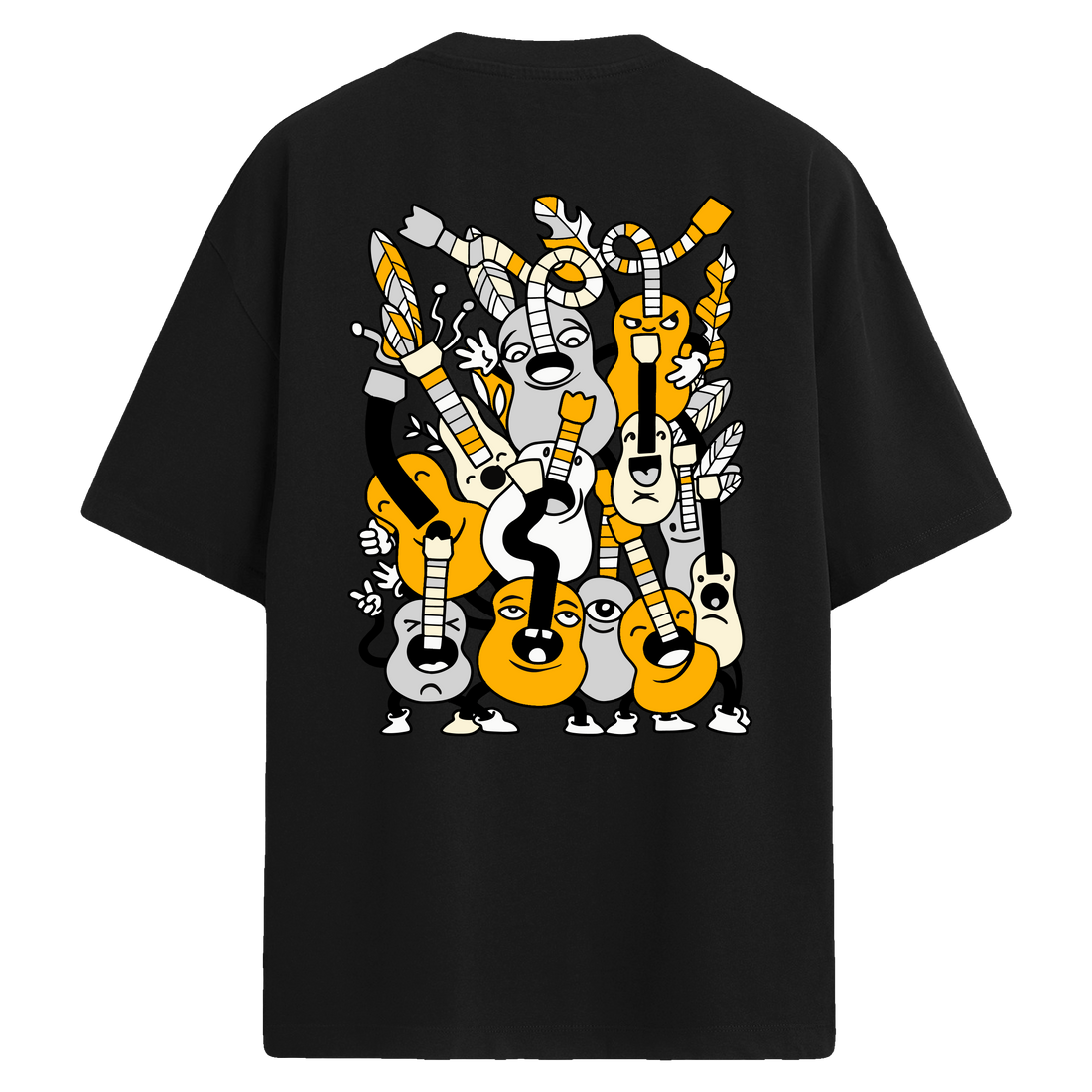 Guitar Riot Sırt Baskılı Oversize T-Shirt