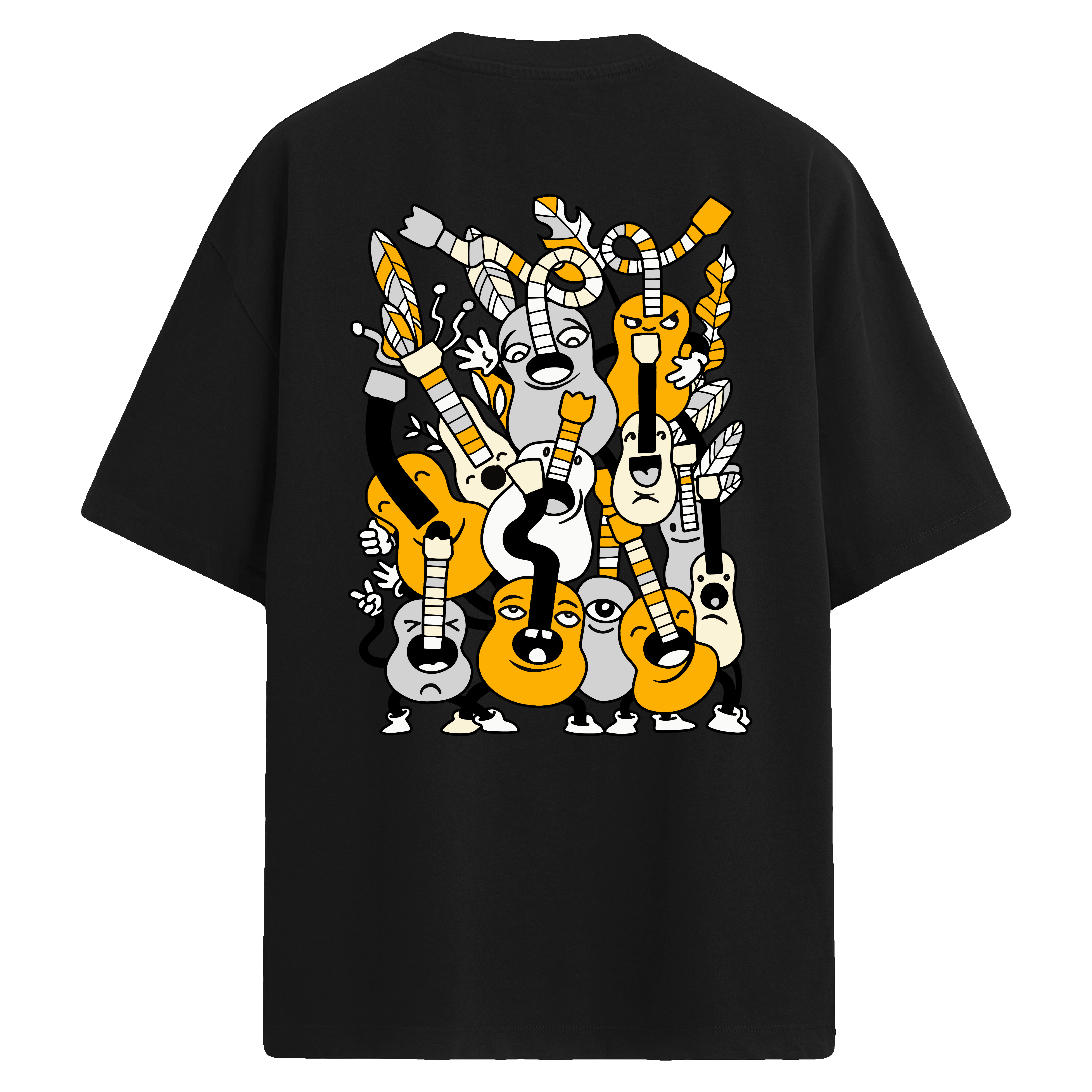 Guitar Riot Sırt Baskılı Oversize T-Shirt