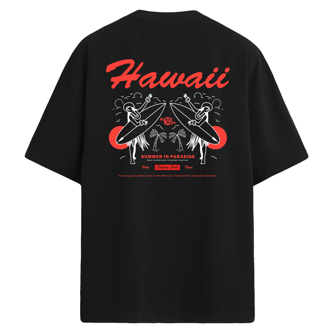 Hawaiian Summer Sırt Baskılı Oversize T-Shirt