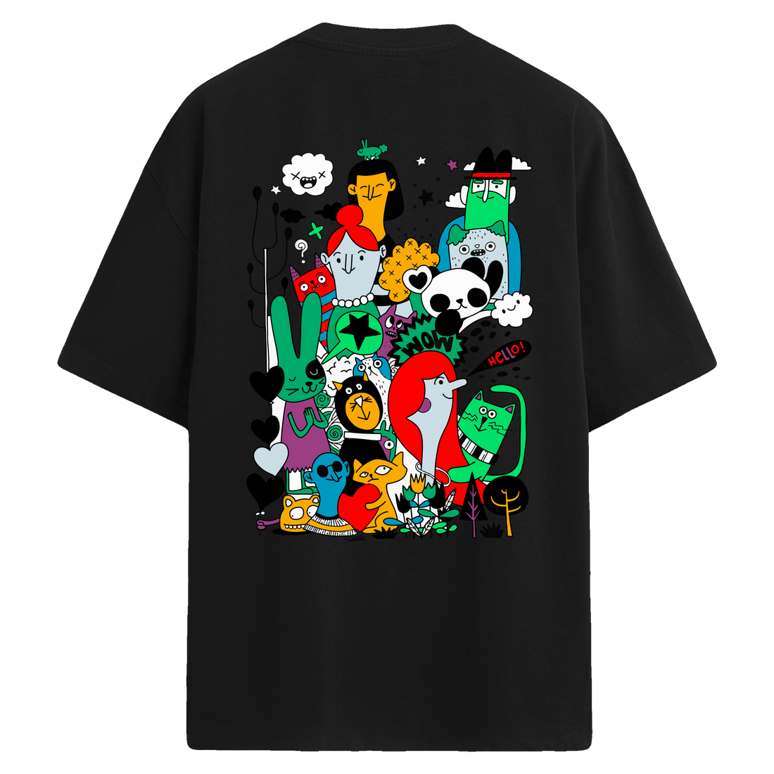Character Jam Sırt Baskılı Oversize T-Shirt