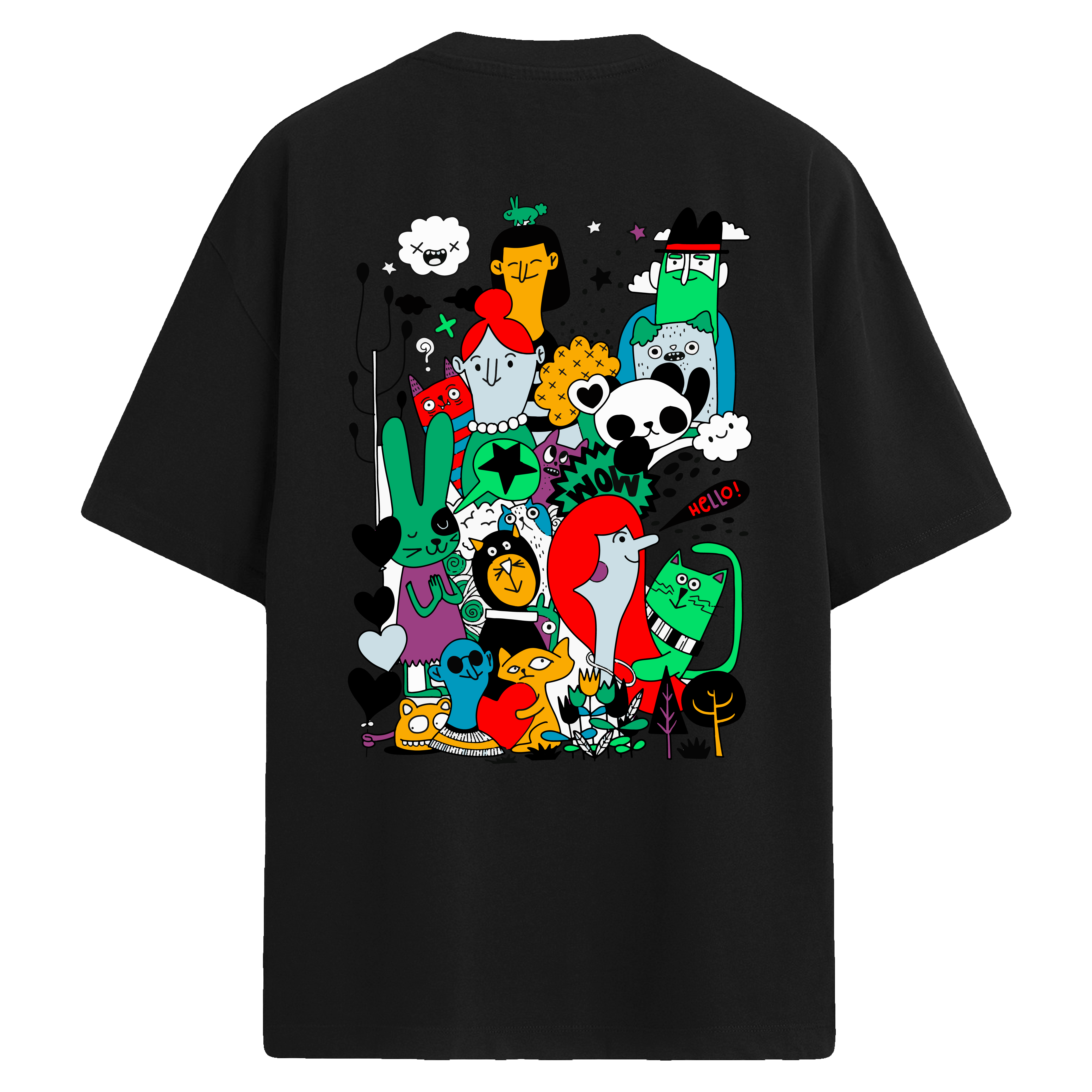 Character Jam Sırt Baskılı Oversize T-Shirt