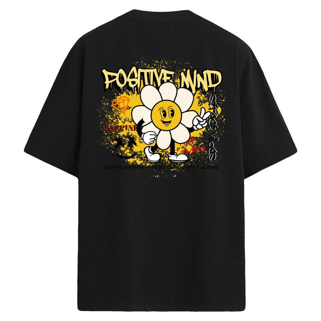 Positive Mind Urban Style – Sırt Baskılı Oversize T-Shirt