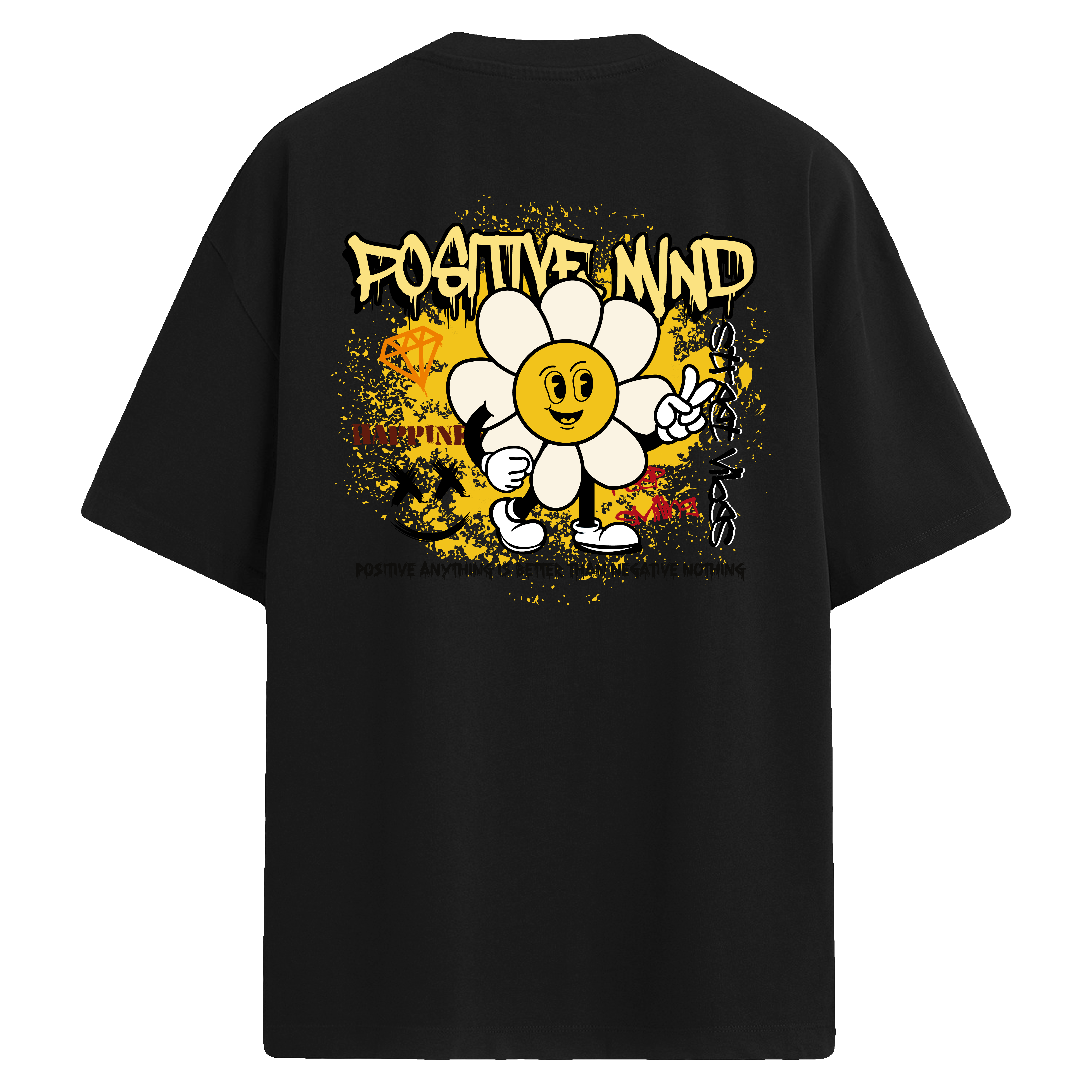 Positive Mind Urban Style – Sırt Baskılı Oversize T-Shirt