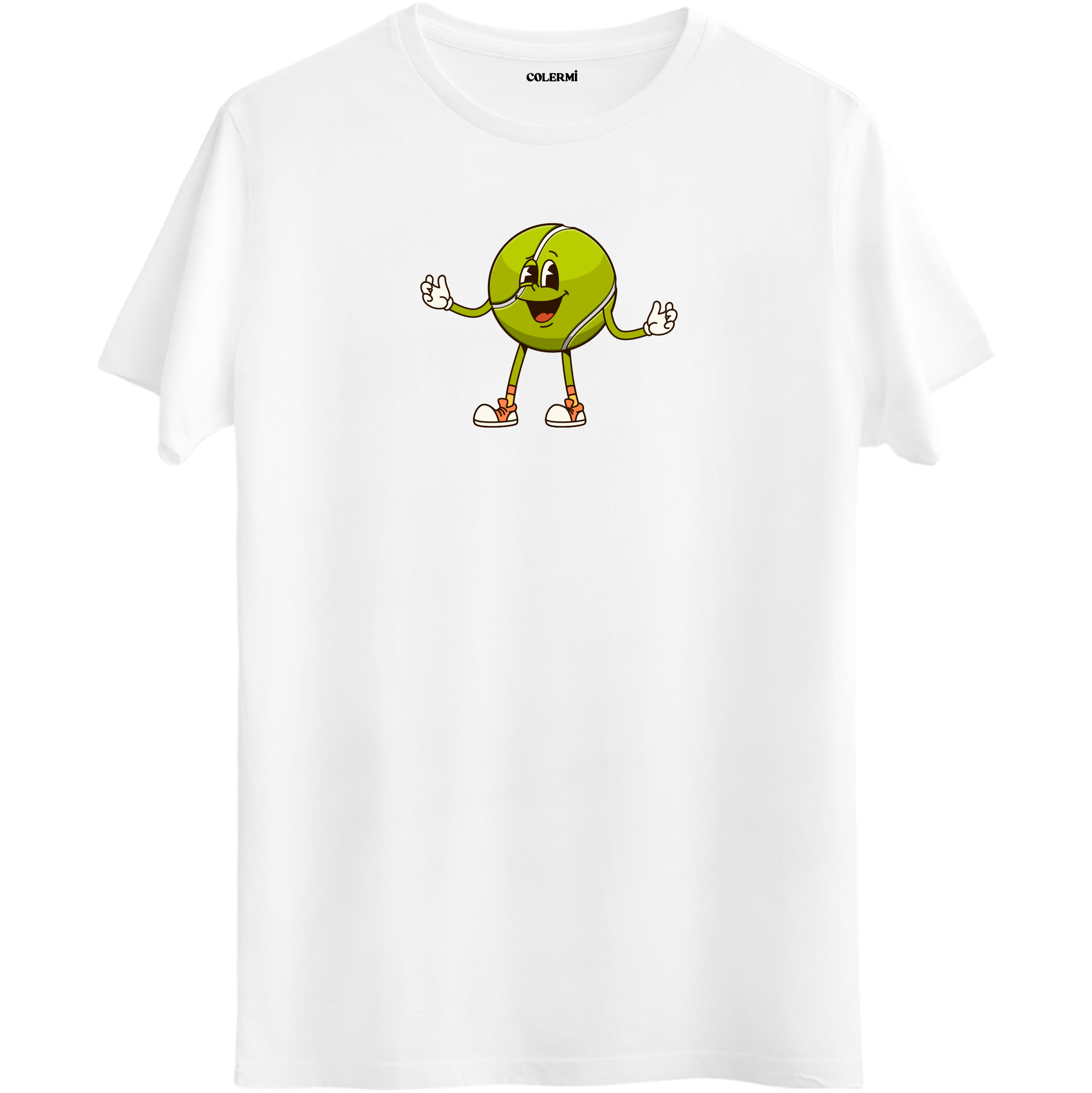Karikatür Tenis Topu Baskılı Unisex Tişört | Colermi