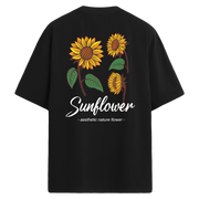 Sunflowers Sırt Baskılı Oversize T-Shirt