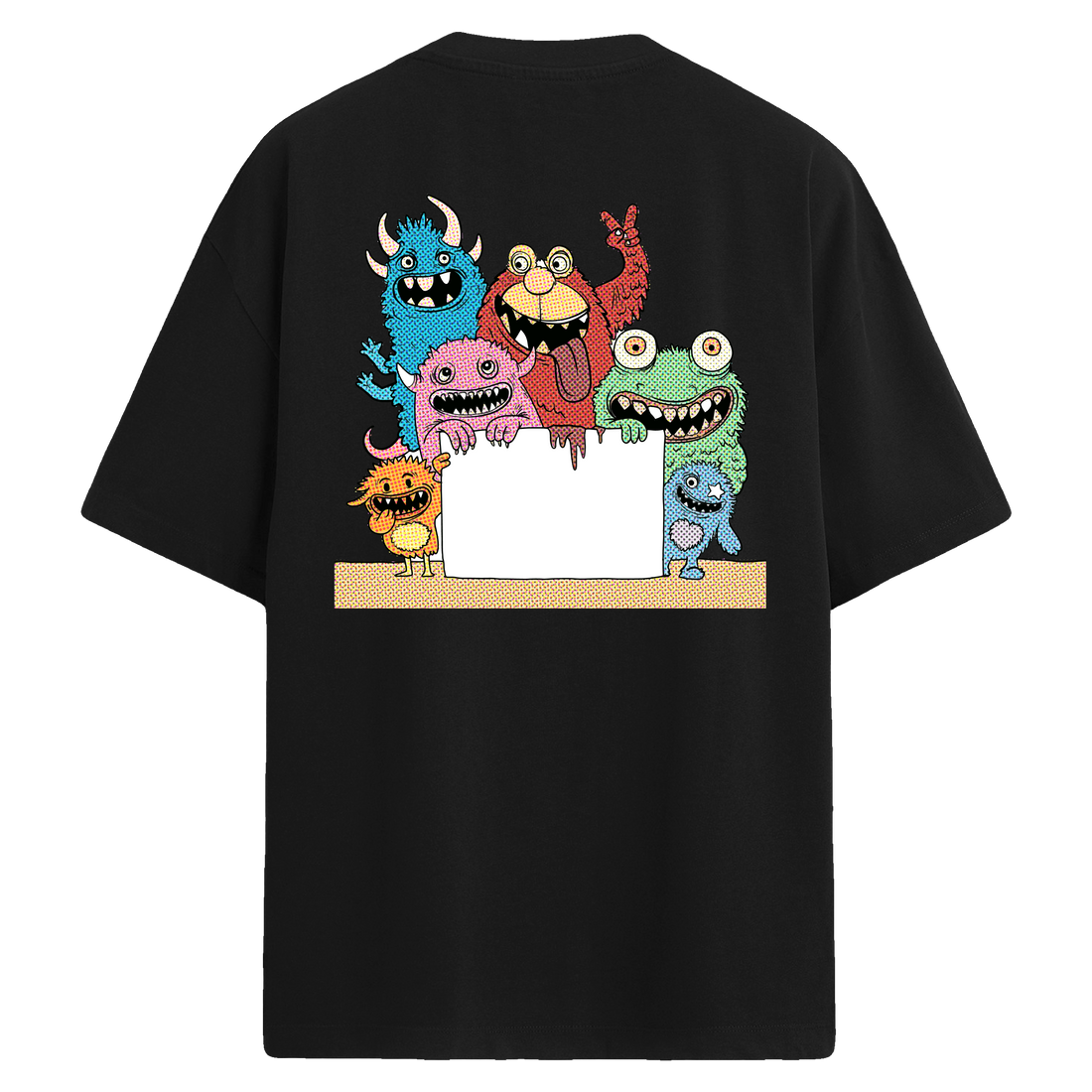 Monster Block Sırt Baskılı Oversize T-Shirt
