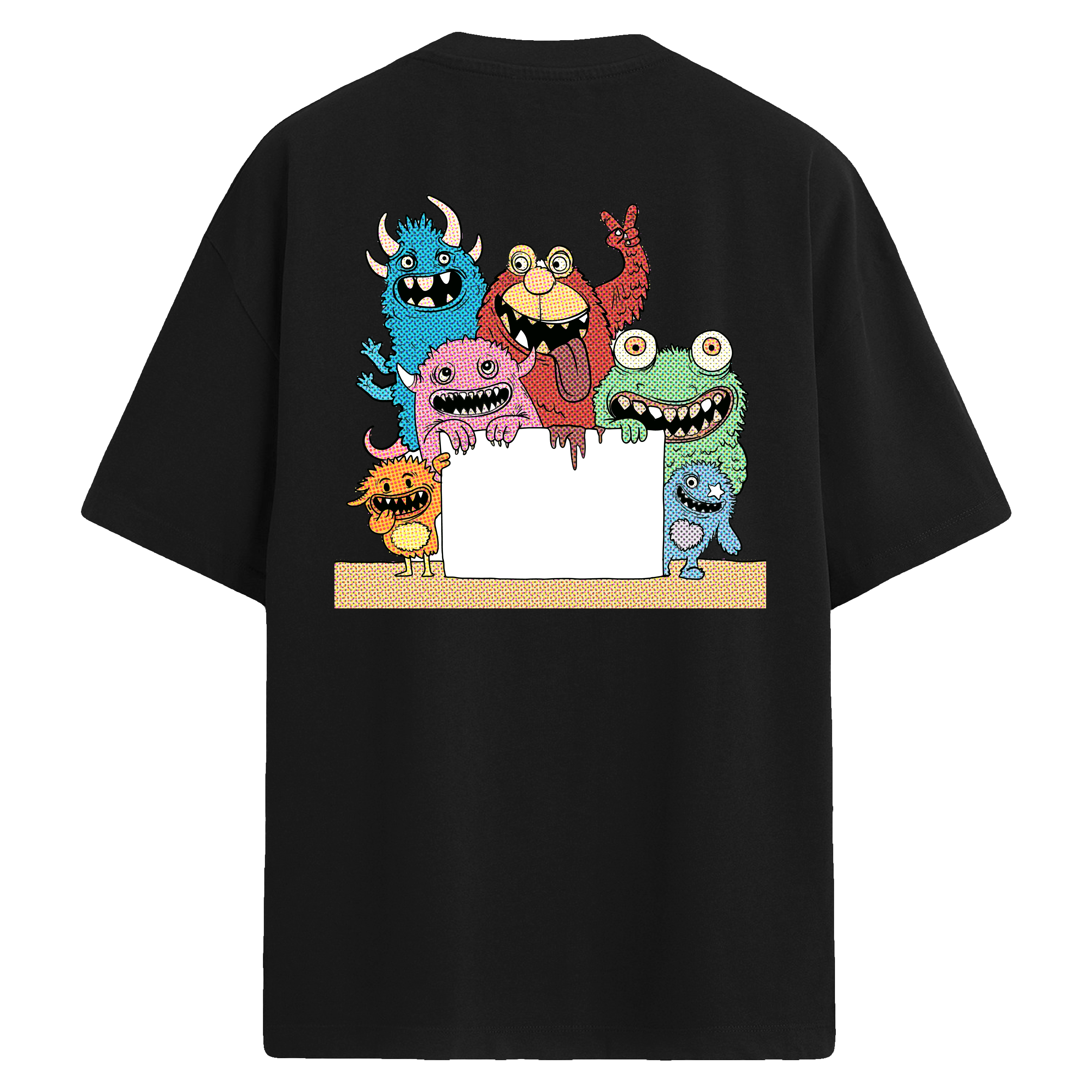 Monster Block Sırt Baskılı Oversize T-Shirt
