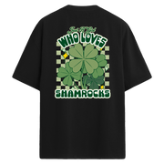 Who Loves Shamrocks Sırt Baskılı Oversize T-Shirt