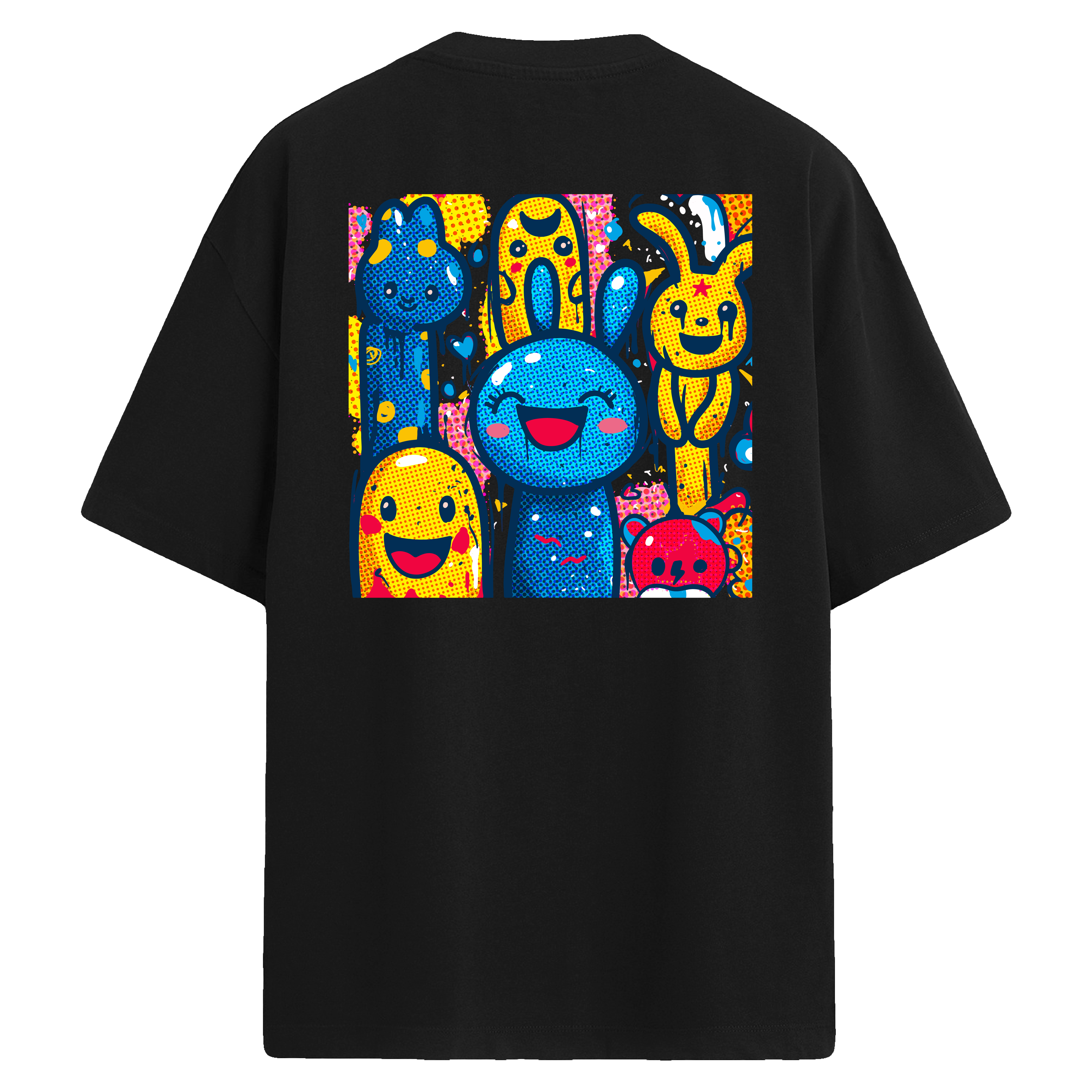 Pop Friends Sırt Baskılı Oversize T-Shirt