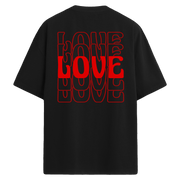 LOVE Typography Sırt Baskılı Oversize T-Shirt