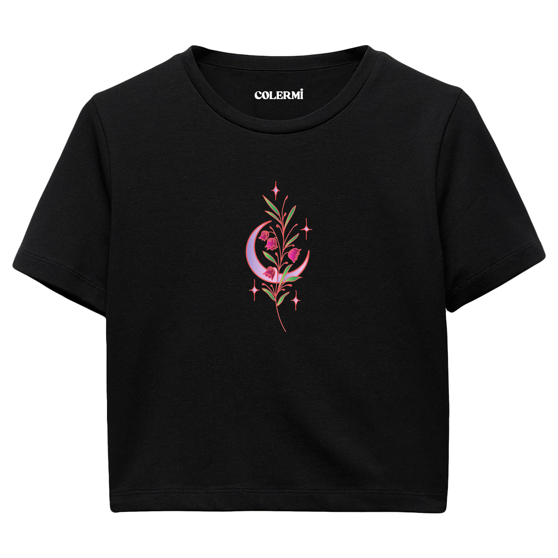 Moon & Flowers Women’s Crop T-Shirt