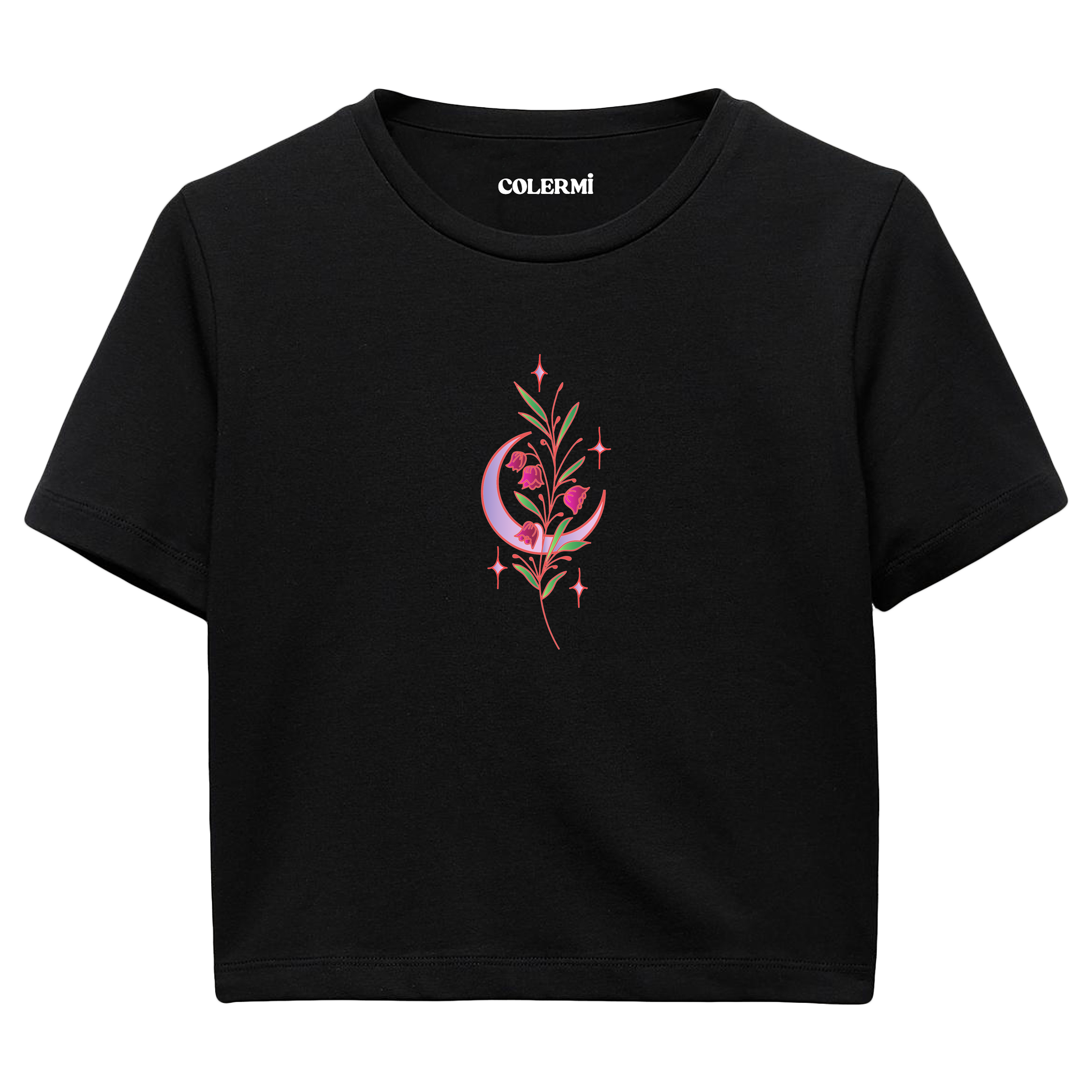 Moon & Flowers Women’s Crop T-Shirt