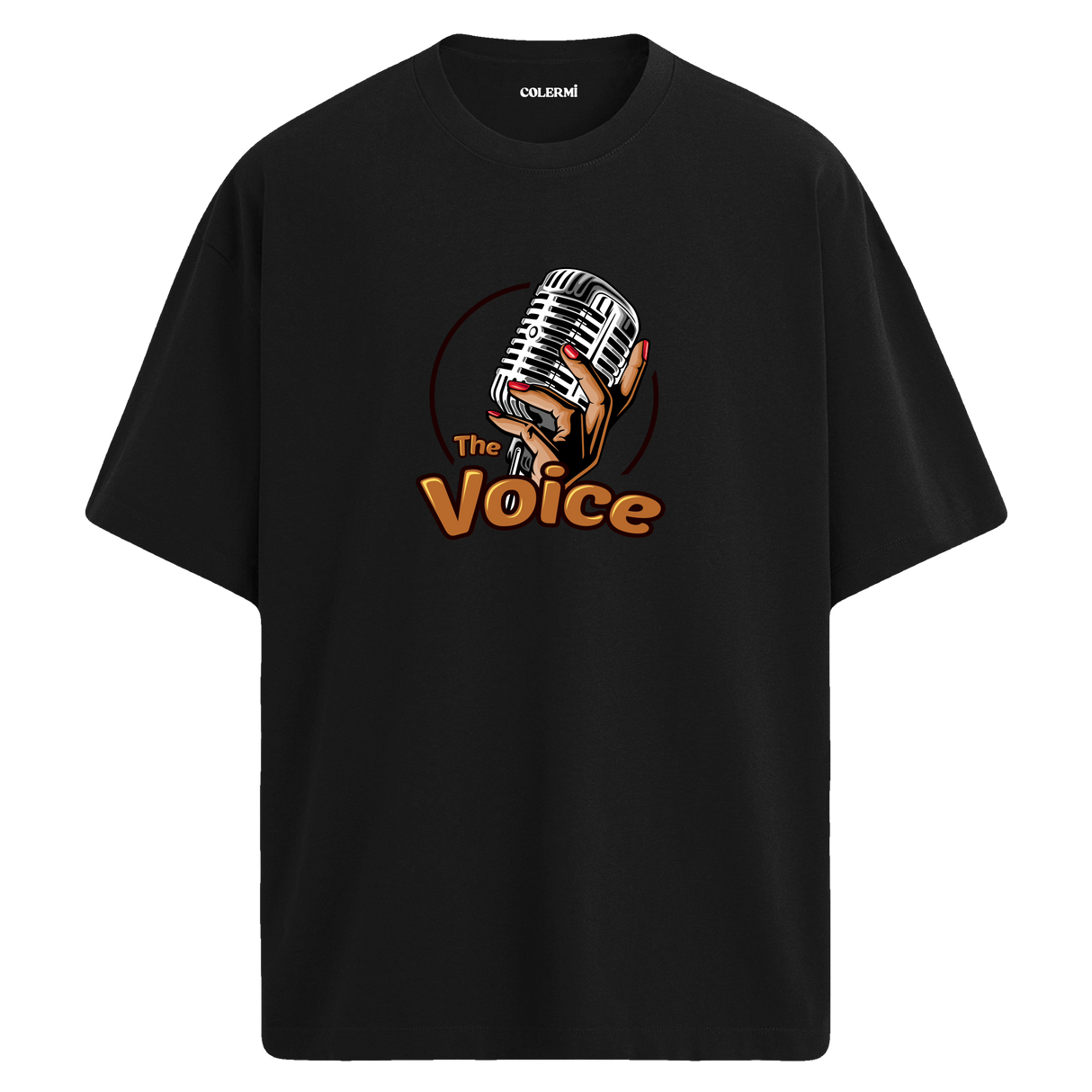 The Voice Mikrofon Tasarımlı T-Shirt – %100 Pamuk