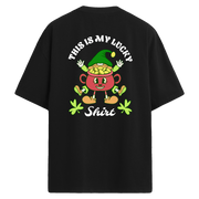This Is My Lucky Shirt – Şans Temalı Sırt Baskılı Oversize T-Shirt